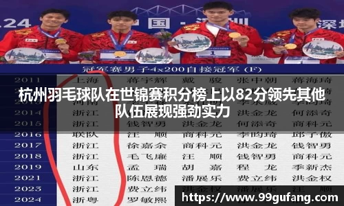 杭州羽毛球队在世锦赛积分榜上以82分领先其他队伍展现强劲实力